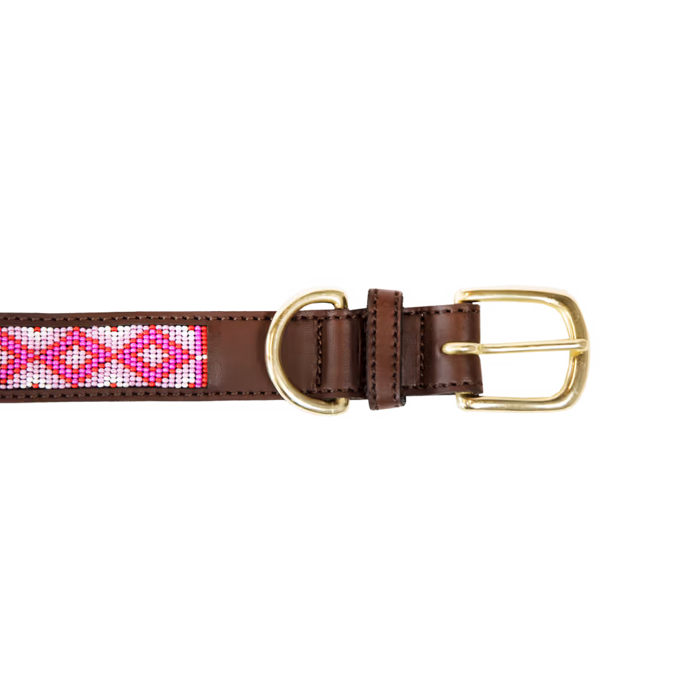 Dog collar handmade pearls silver XL 71cm