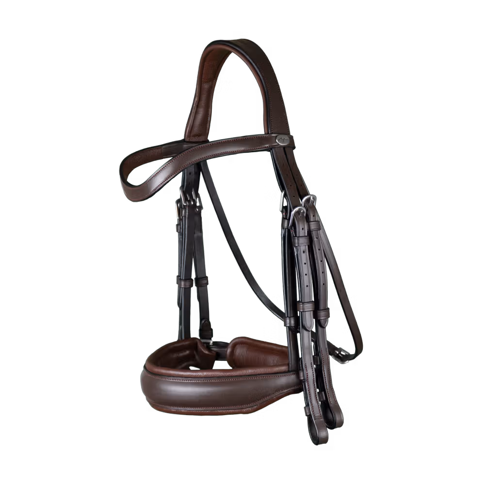 Matte Large Crank Noseband Double Bridle