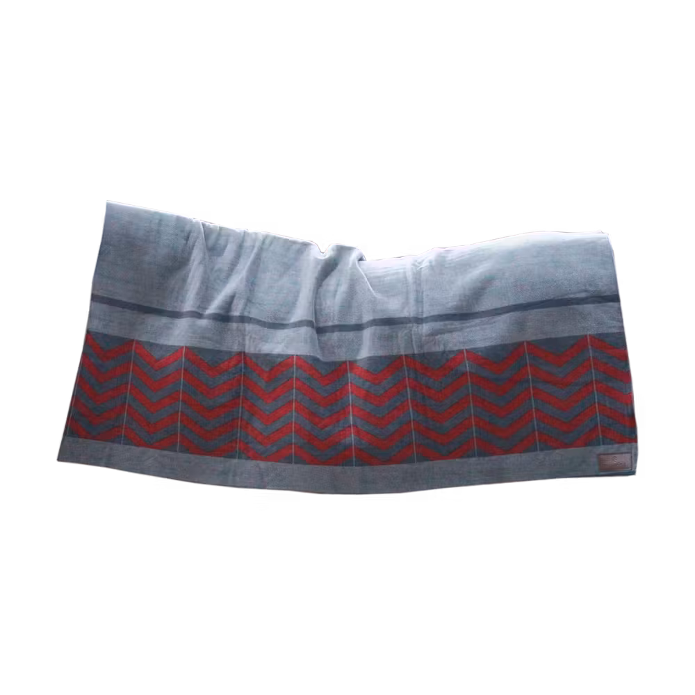 Heavy Fleece rug square fishbone grey/bordeaux 210x200cm
