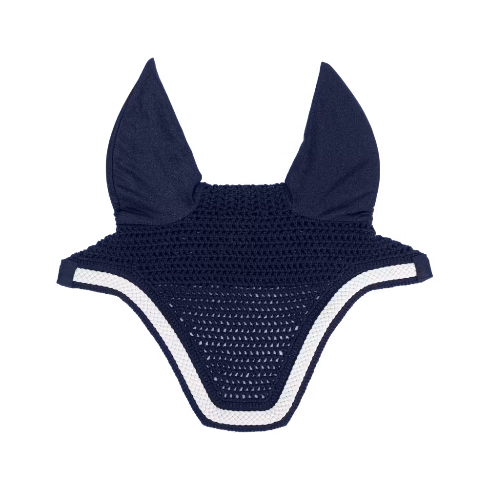 Fly veil Wellington with plaited cord navy Full