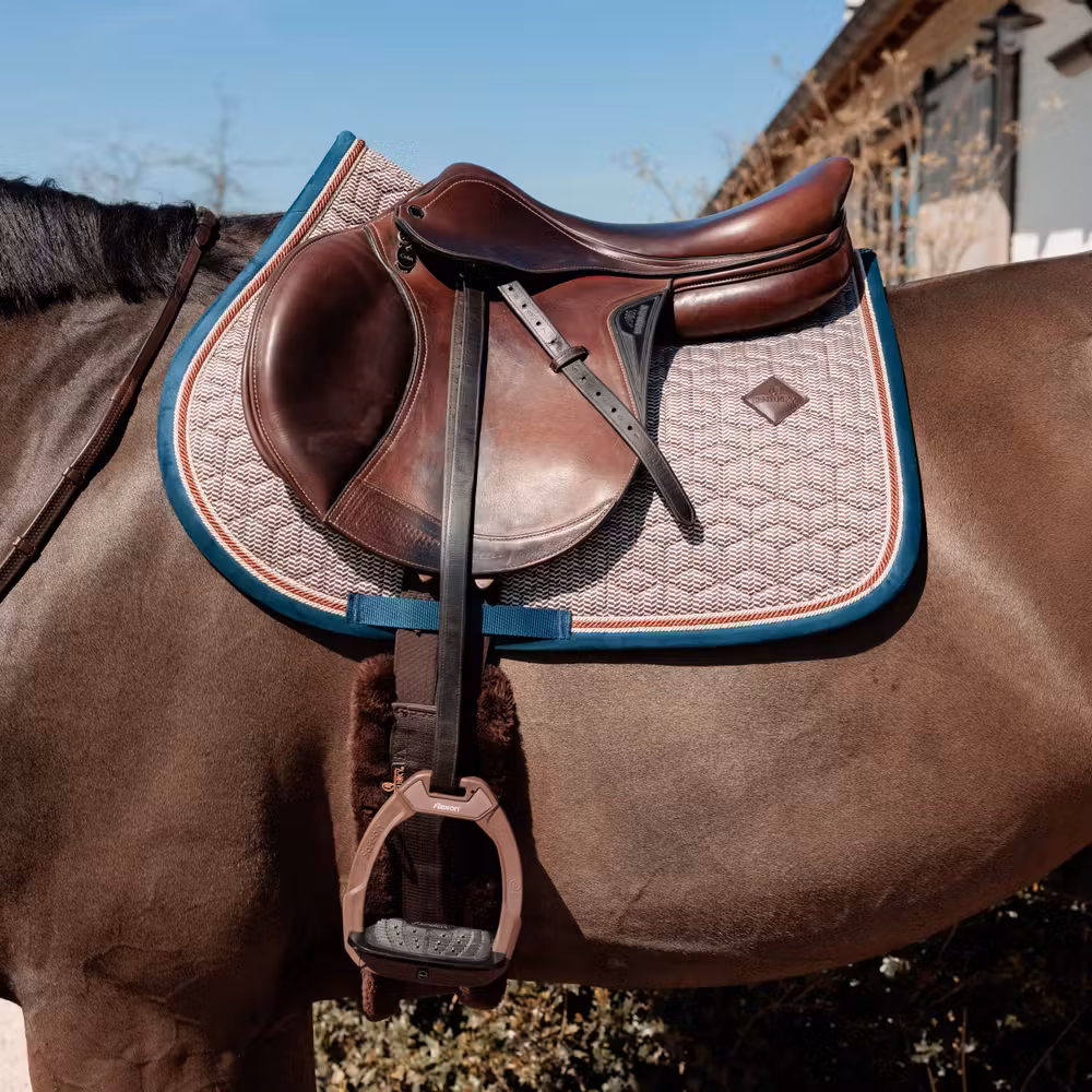 Saddle Pad pied-de-poule jumping bordeaux navy