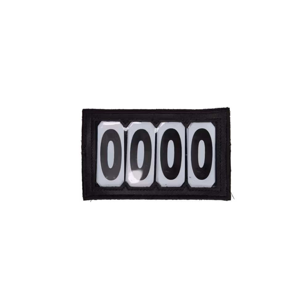 Head number PVC velcro 3 numbers black