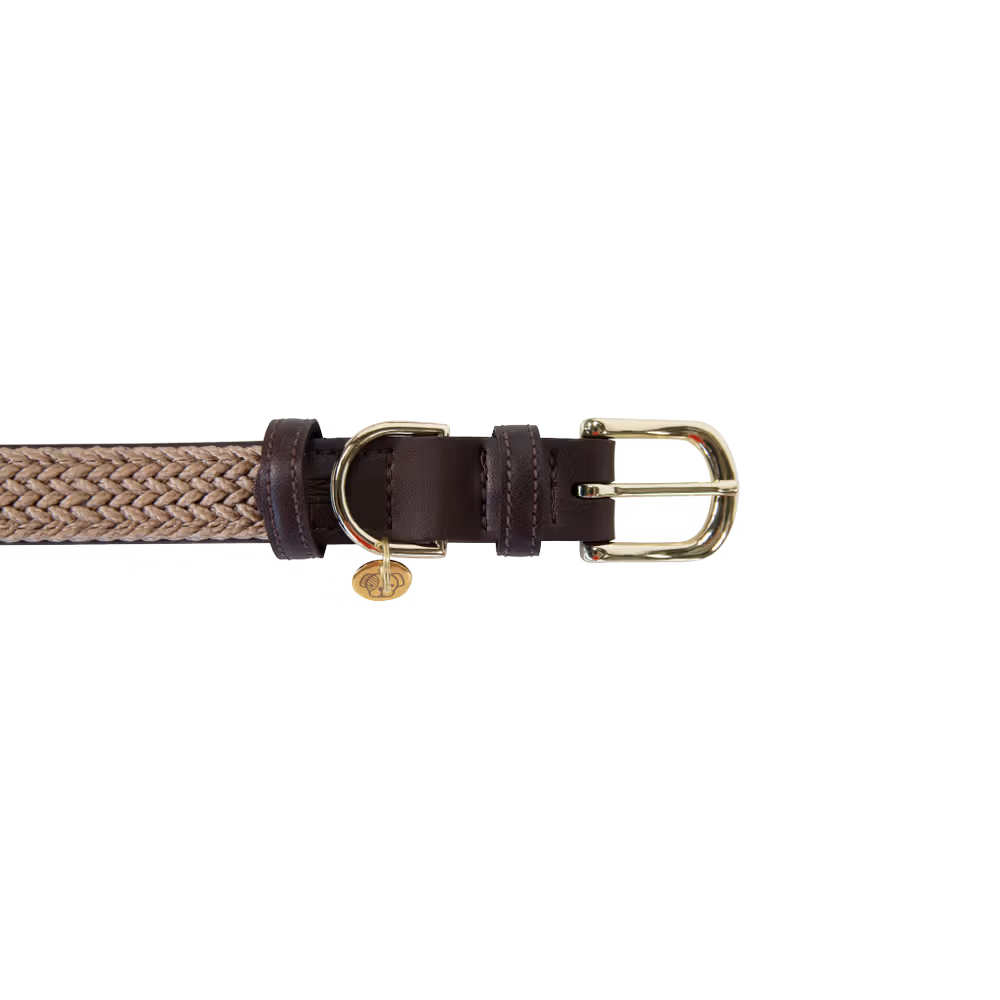 Plaited Nylon Dog collar navy S 42cm