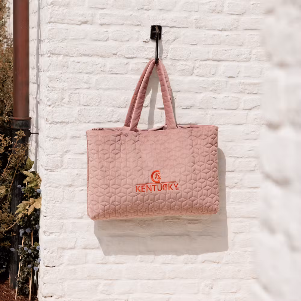 Velvet bag old rose Kentucky logo