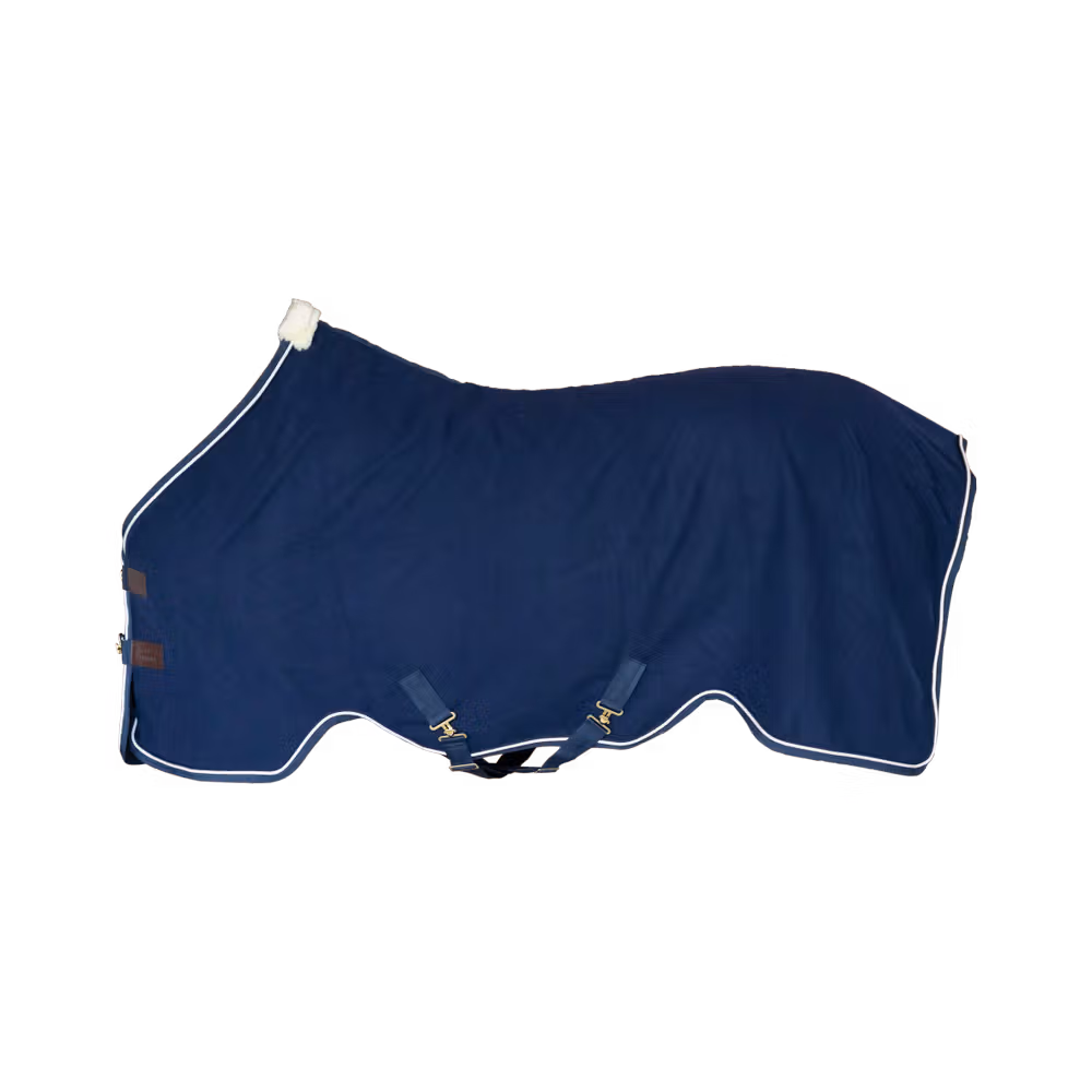 Fleece rug vegan wool navy 145-6'6