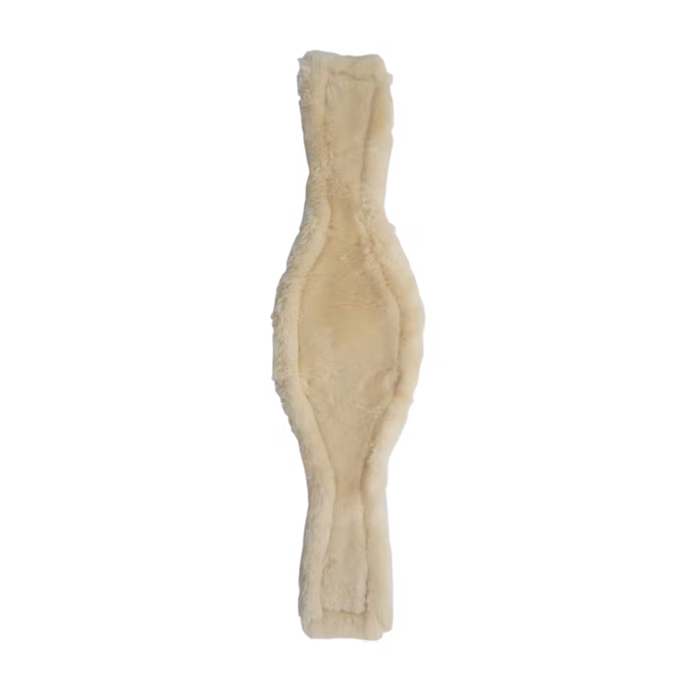 Sheepskin anatomic girth cover natural 130 cm