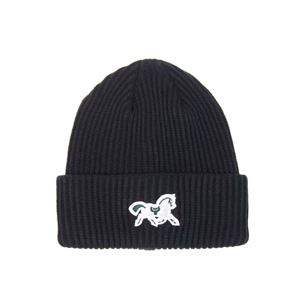 Beanie black Horse rose