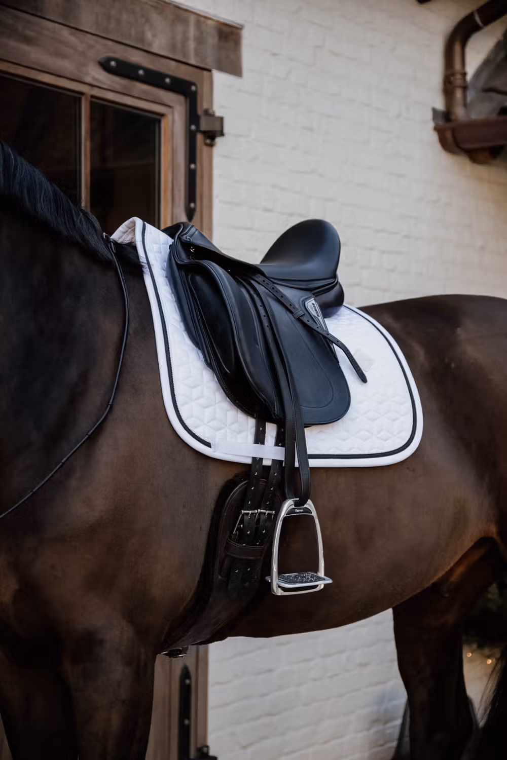 Saddle Pad glitter rope dressage white/black