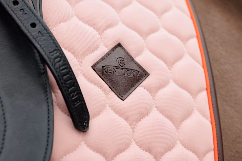Saddle Pad onion quilt leather neon dressage old rose
