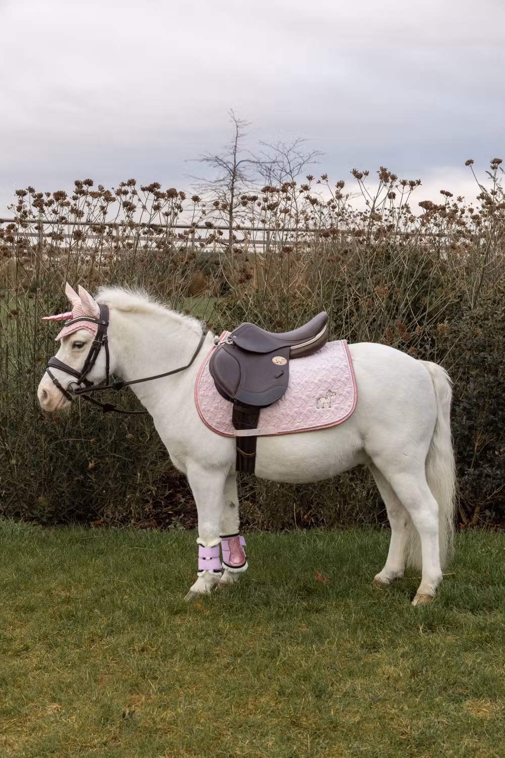 Saddle Pad unicorn head glitter pony light rose