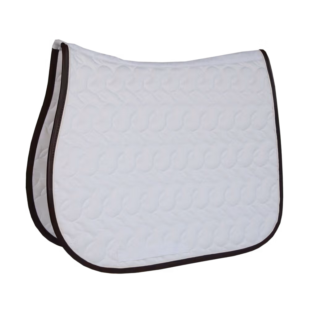 Saddle Pad Absorb White-White-Brown No Logo