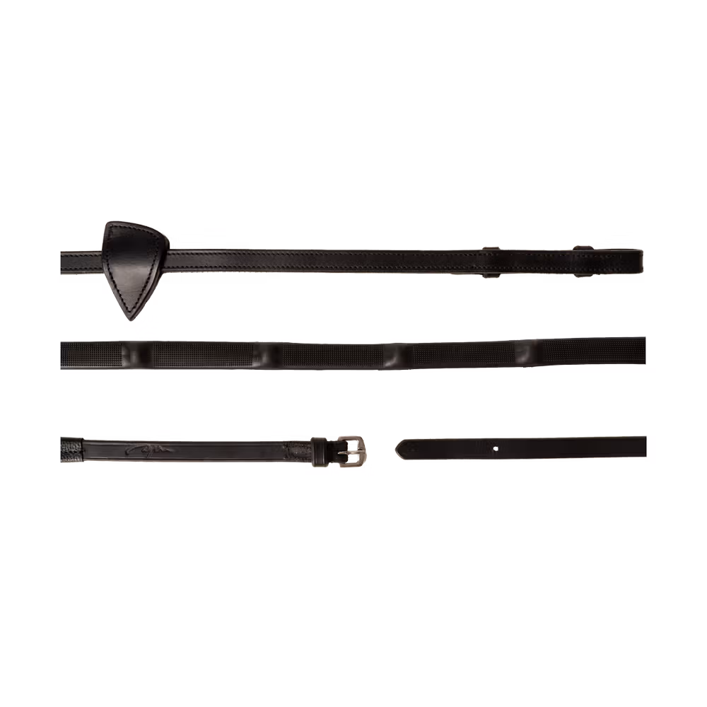 1/2 Rubber Reins with 7 integrated stops WBD Cob/black