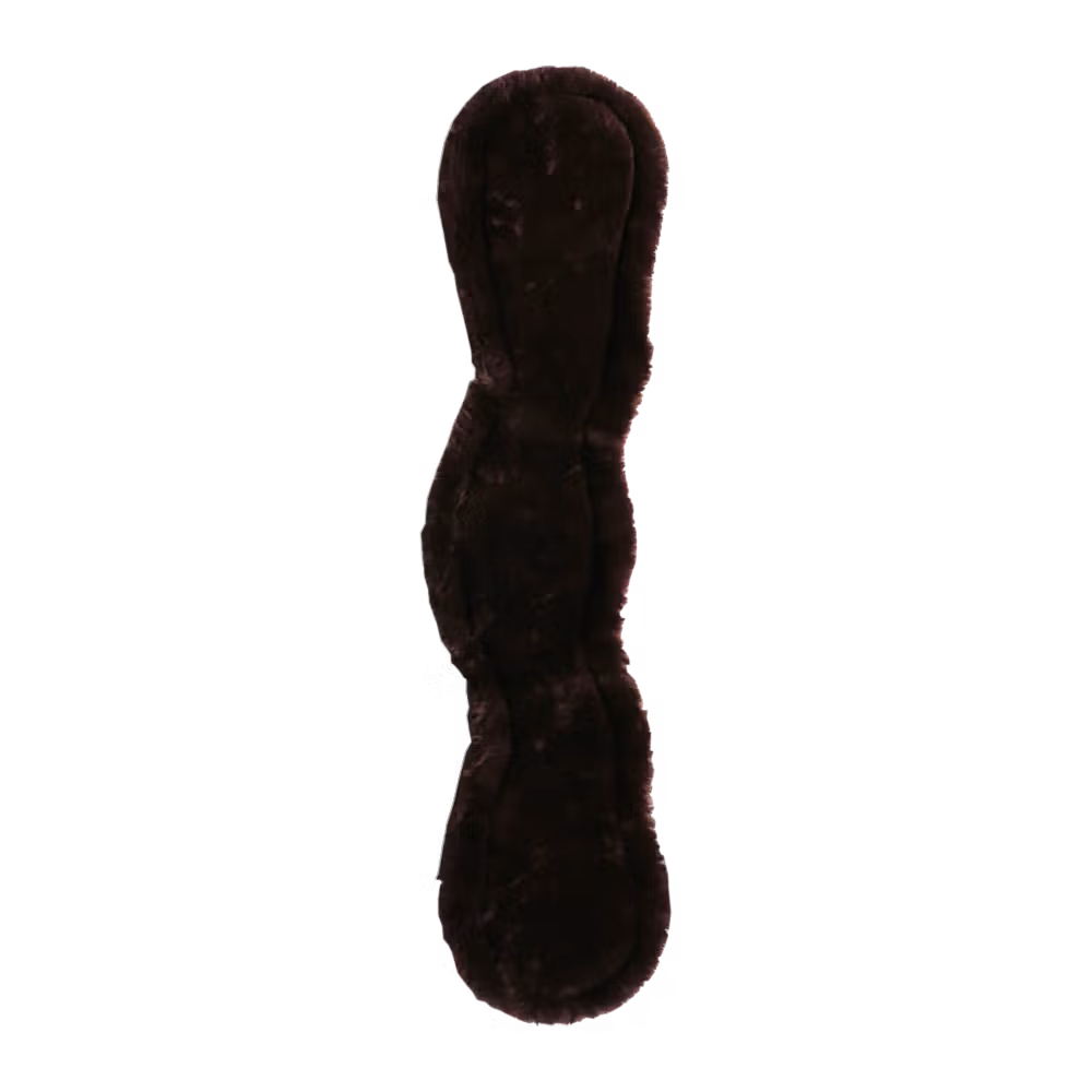 Sheepskin cover anatomic short girth brown 65 cm