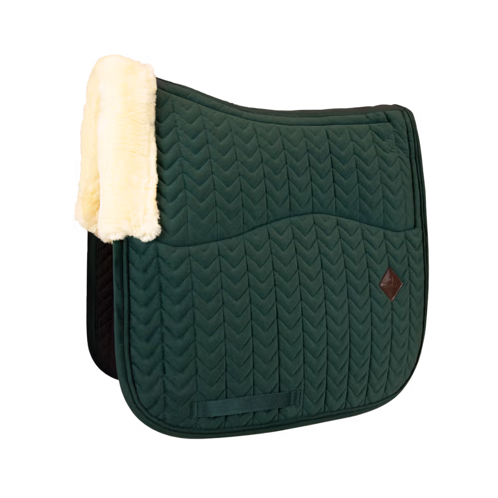 Skin Friendly Saddle Pad velvet dressage pine green