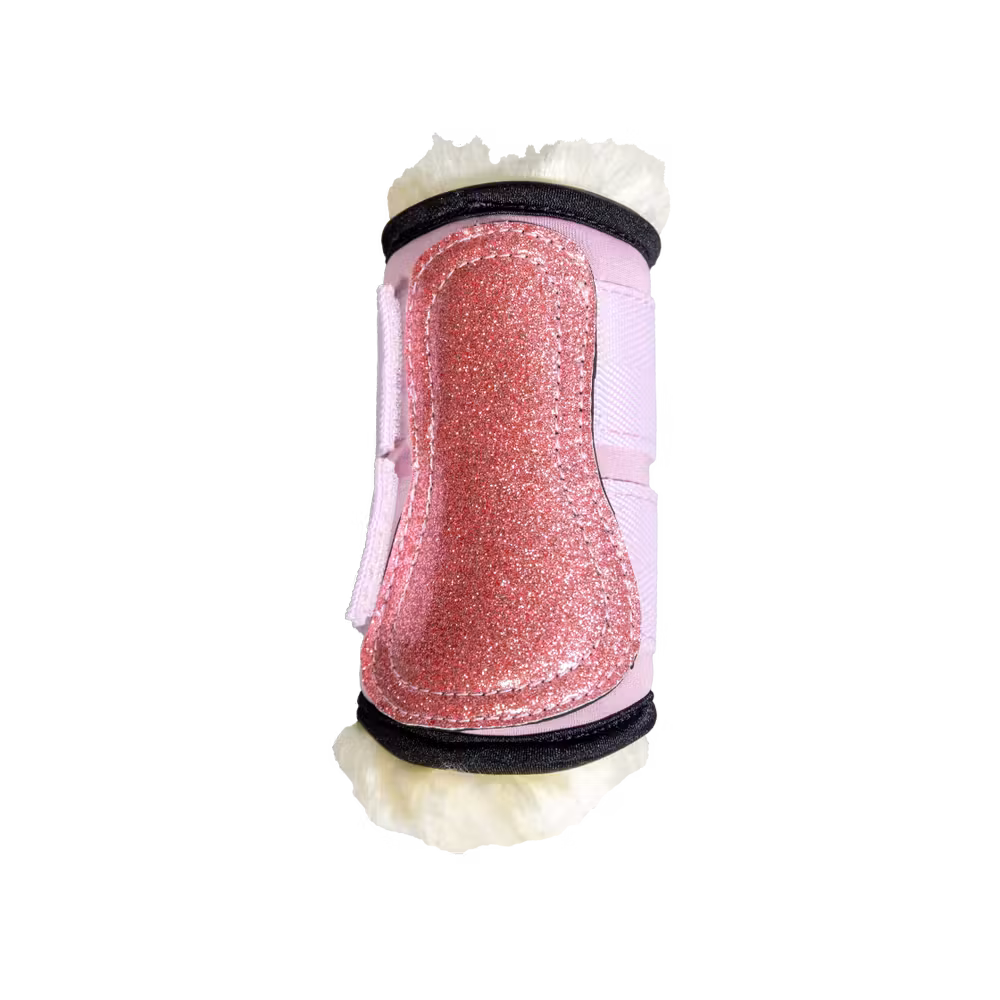 Vegan Sheepskin Turnout boots unicorn glitter old rose SH