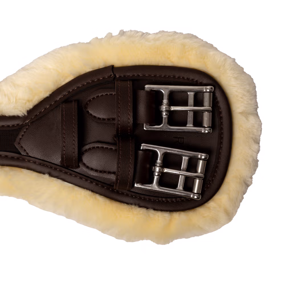 Sheepskin anatomic short girth brown 60 cm