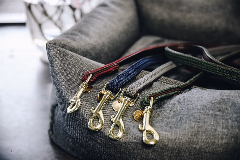 Plaited Nylon dog lead grey 2m