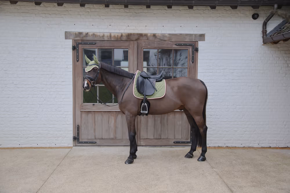 Saddle Pad softshell onion quilt dressage kaki-old rose