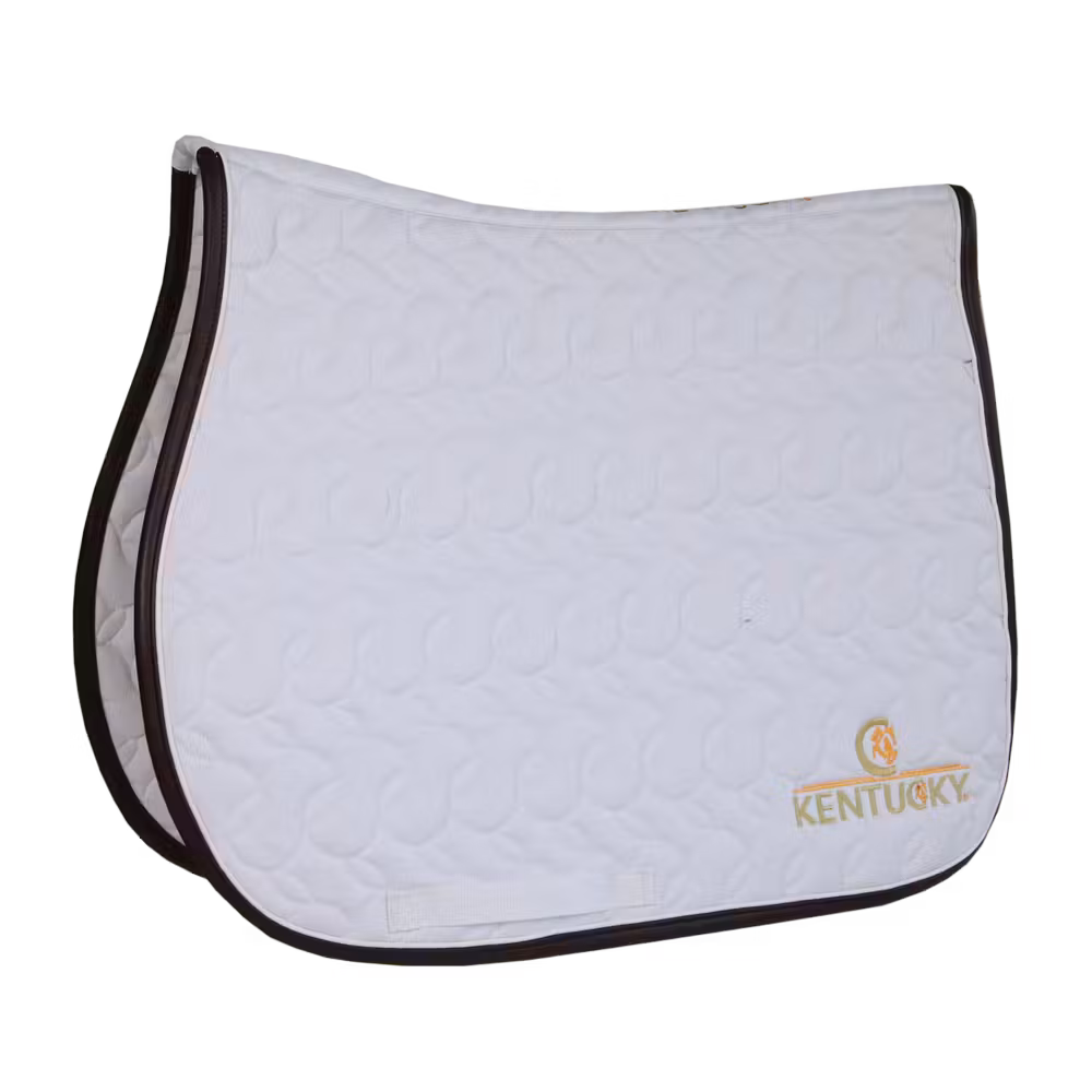Saddle Pad White-White-Brown