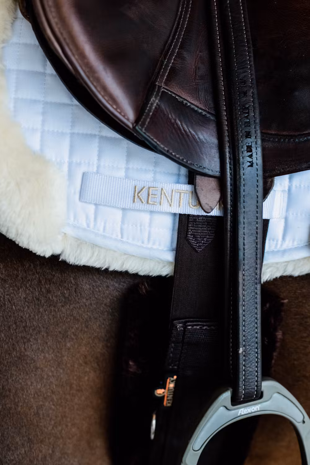 Saddle Pad Hunter vegan sheepskin jumping naturel