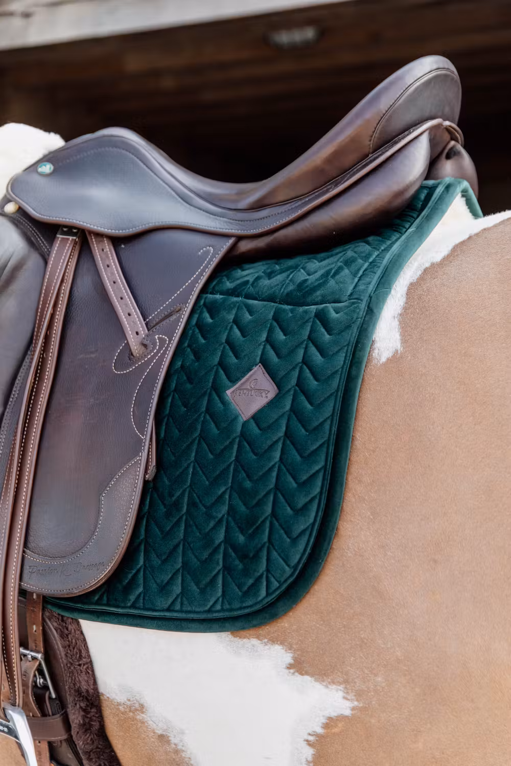 Skin Friendly Saddle Pad velvet dressage pine green