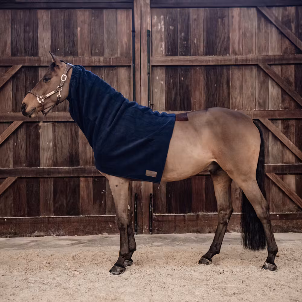 Heavy Fleece Horse scarf navy, size pony