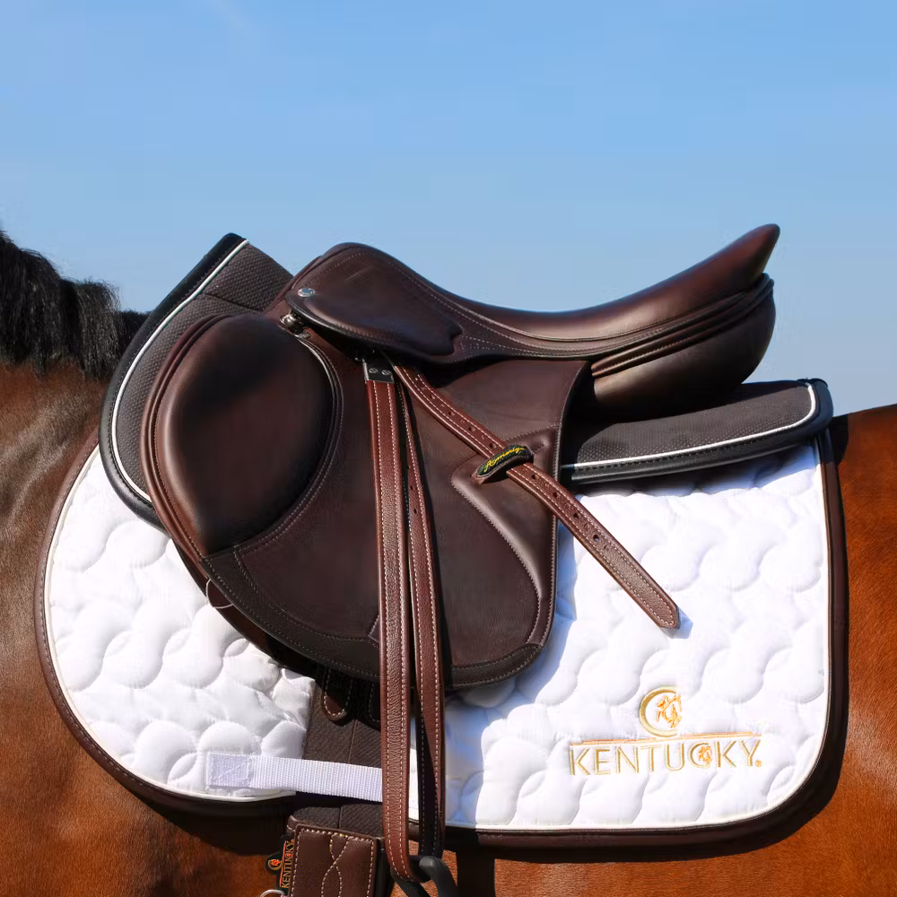 Saddle Pad White-White-Brown