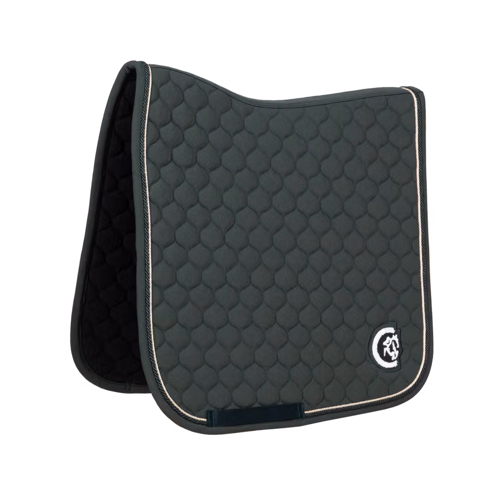 Saddle Pad onion quilt 3D logo dressage navy