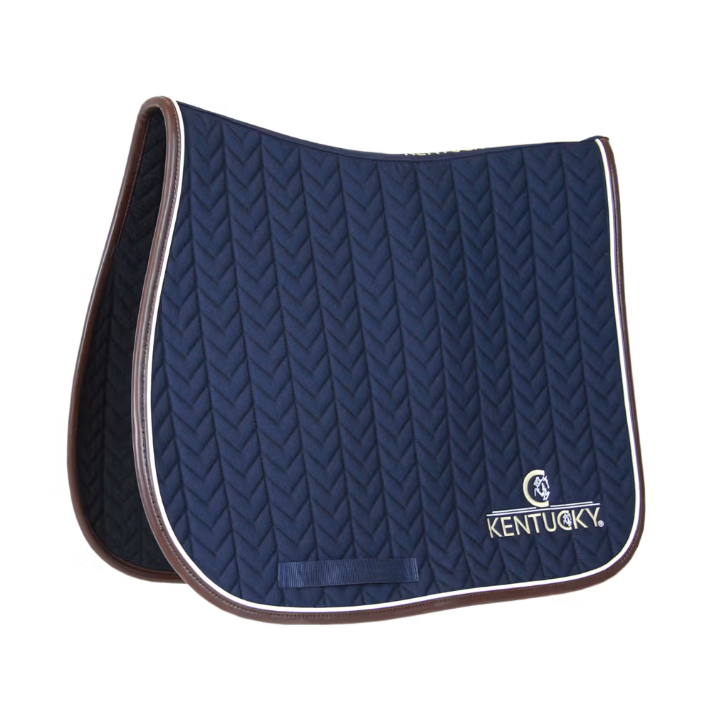 Saddle Pad leather fishbone show jumping black
