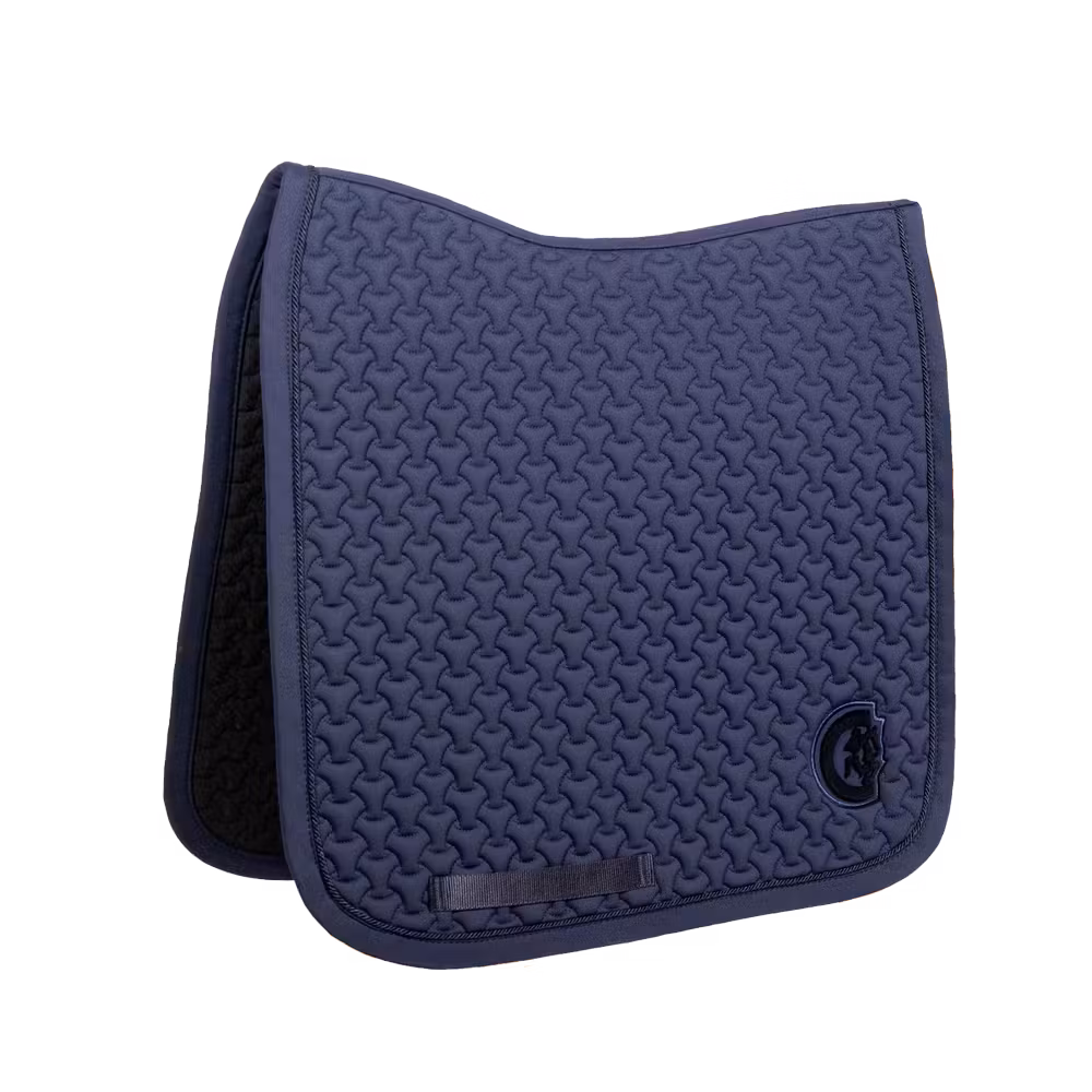 Saddle Pad plaited 3d logo dressage white