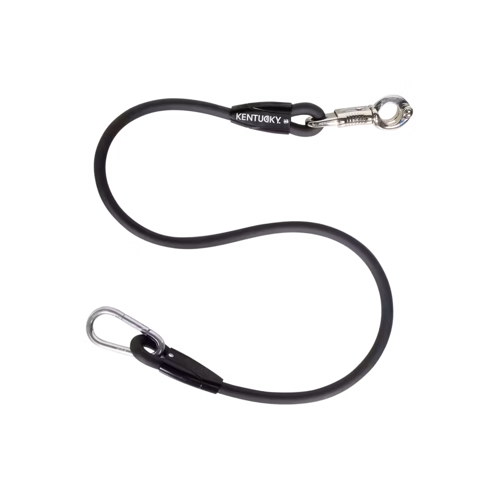 Horse box lead & Cross ties silicone black 90cm