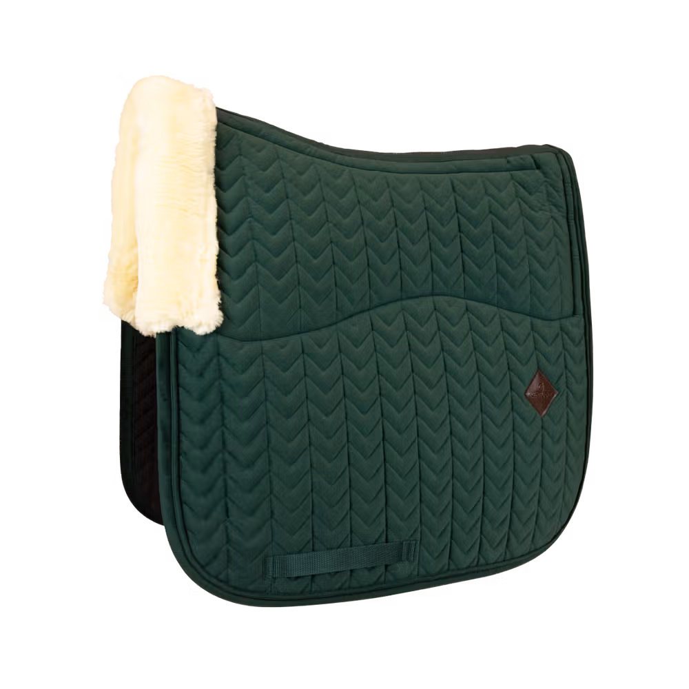 Skin Friendly Saddle Pad velvet dressage pine green