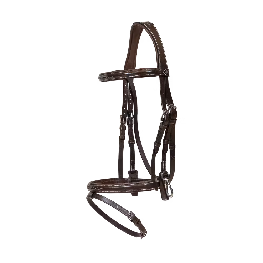 Flash noseband Bridle with snaps Brown Full WBD