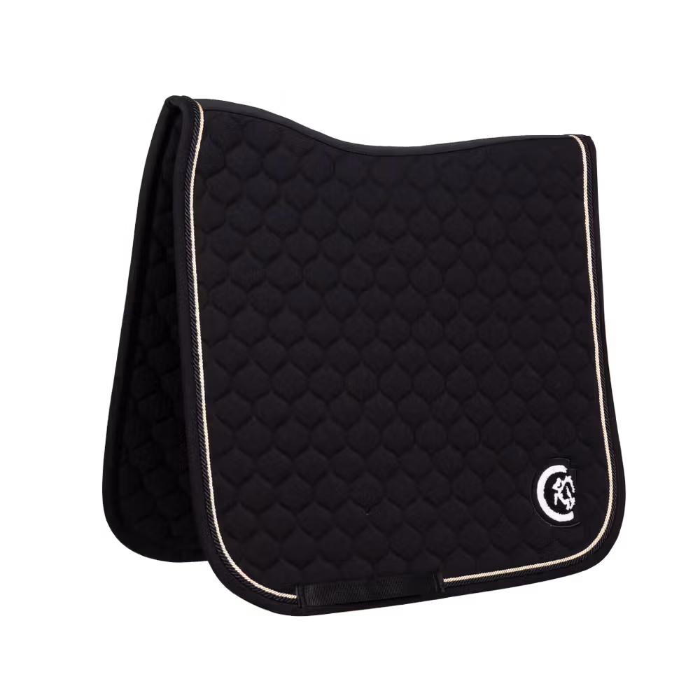 Saddle Pad onion quilt 3D logo dressage navy