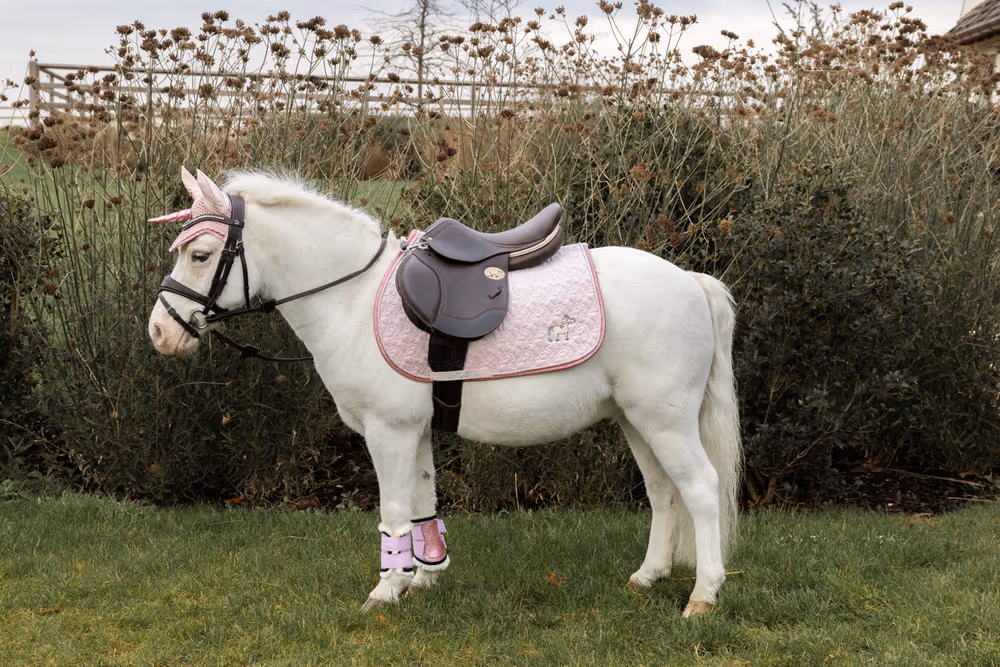 Saddle Pad unicorn head glitter pony light rose
