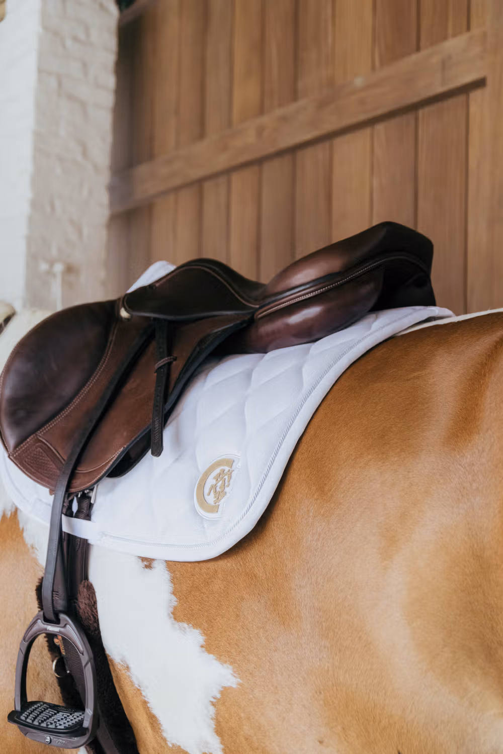 Saddle Pad wave 3D show jumping white