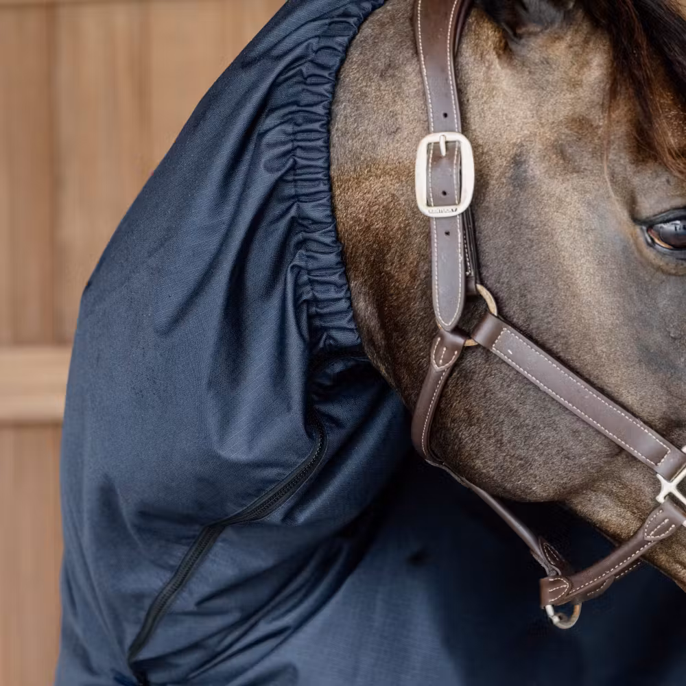 Waterproof Horse scarf navy classic Full