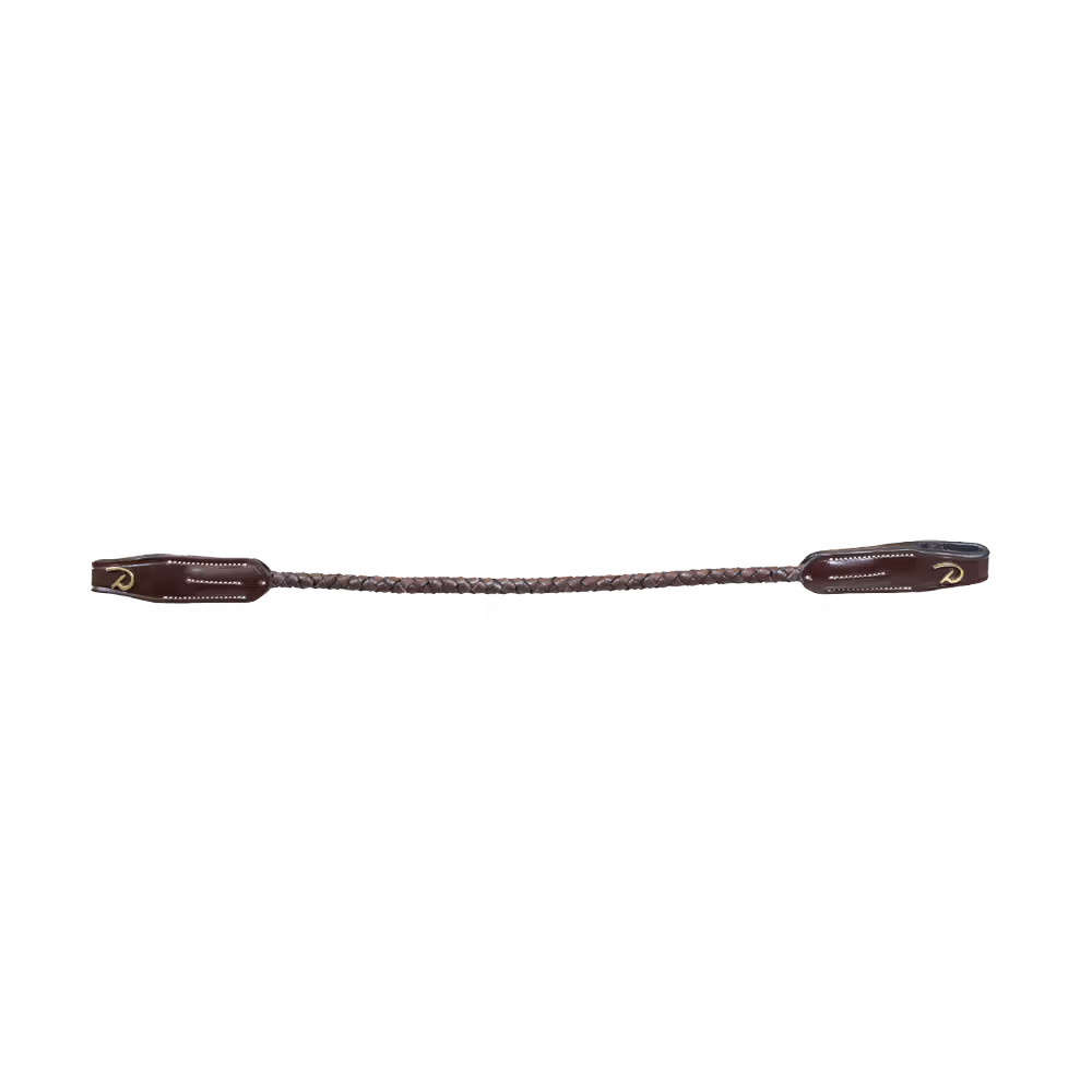 Braided round leather Browband Brown Pony D
