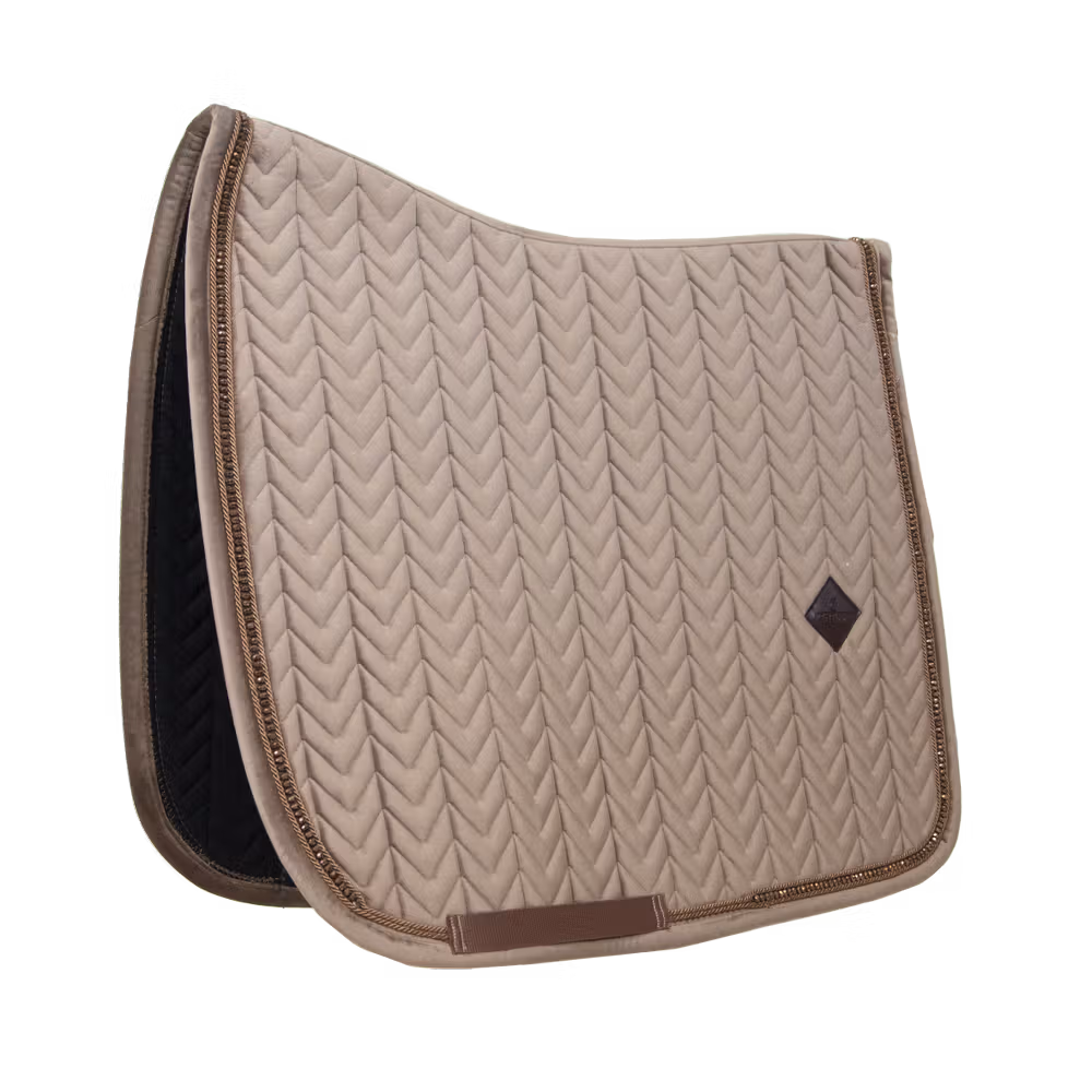 Saddle Pad velvet pearls dressage soft rose