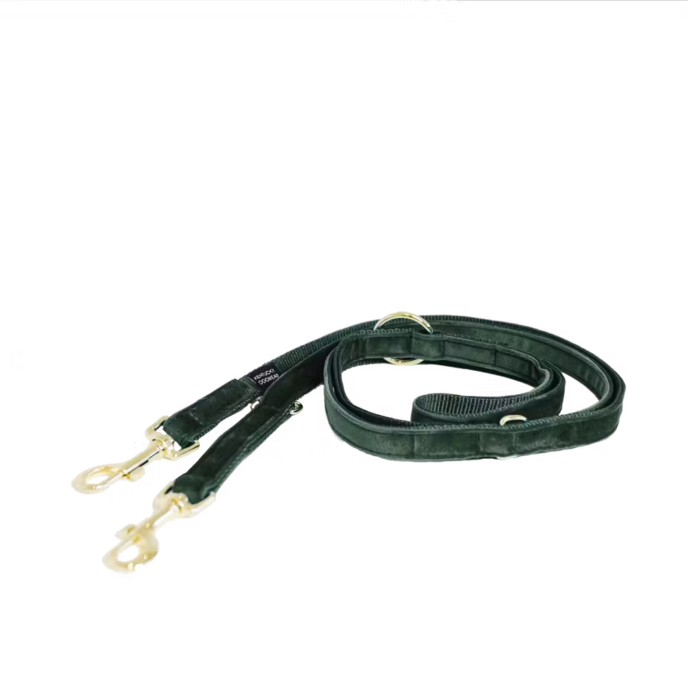 Dog lead velvet black size S 2m