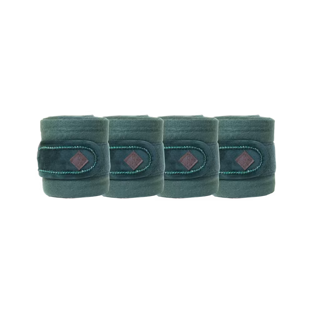 Polar Fleece bandage velvet pearls pine green