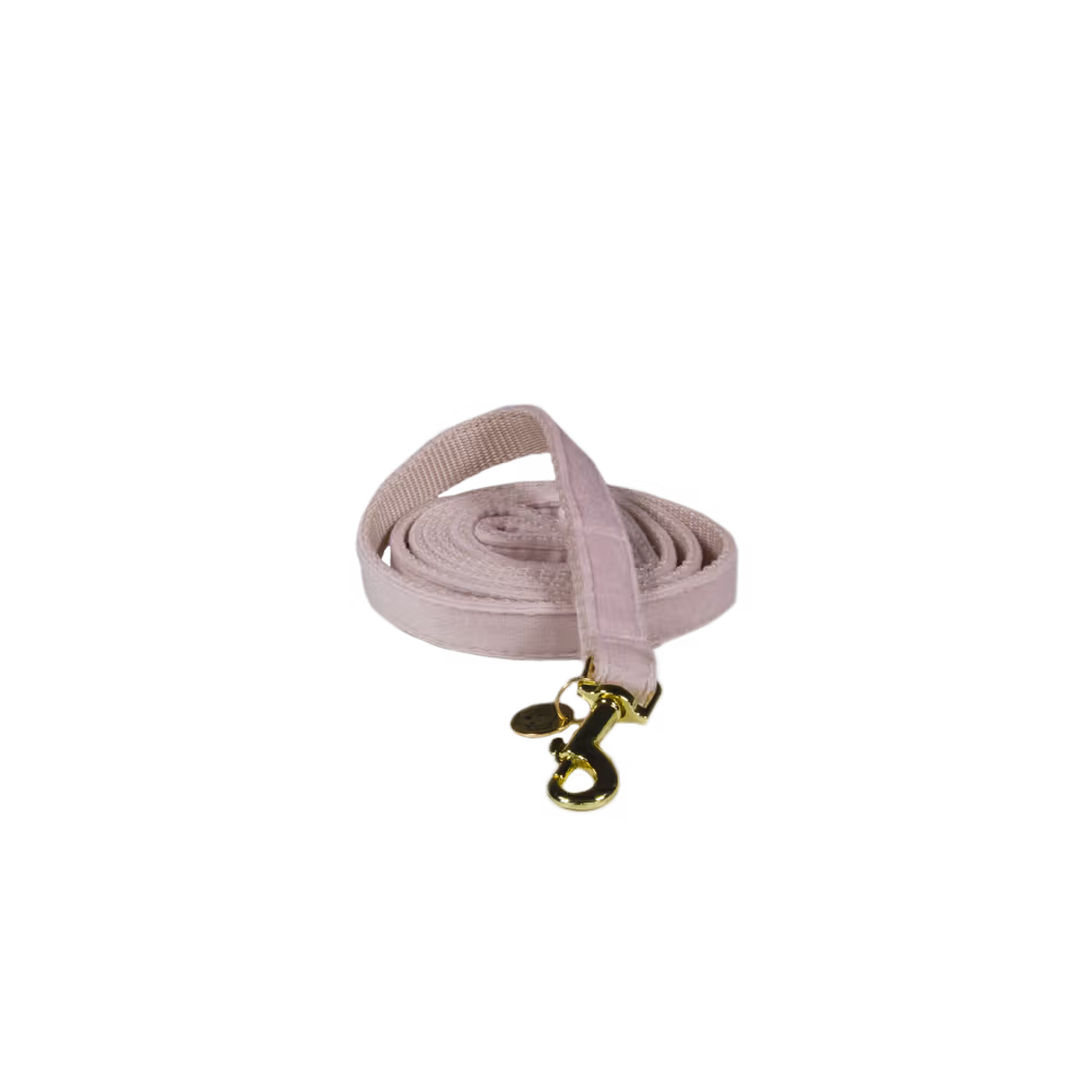 Dog lead velvet soft rose size S 120cm