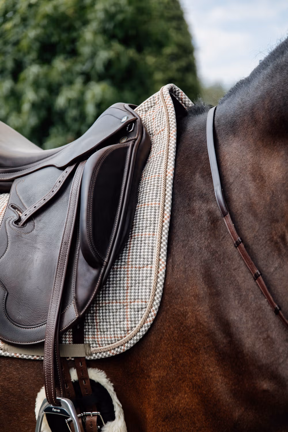 Saddle Pad Pied-de-Poule dressage beige