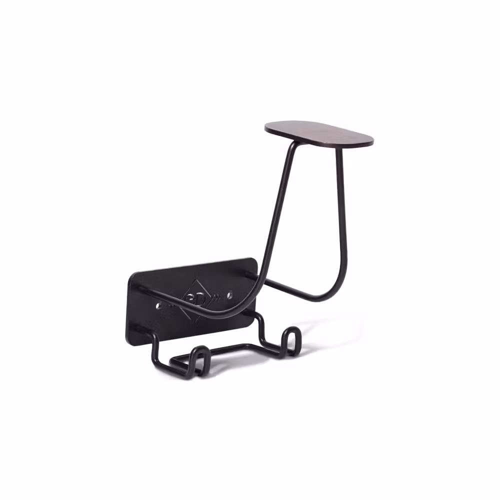 Helmet holder with hook steel black