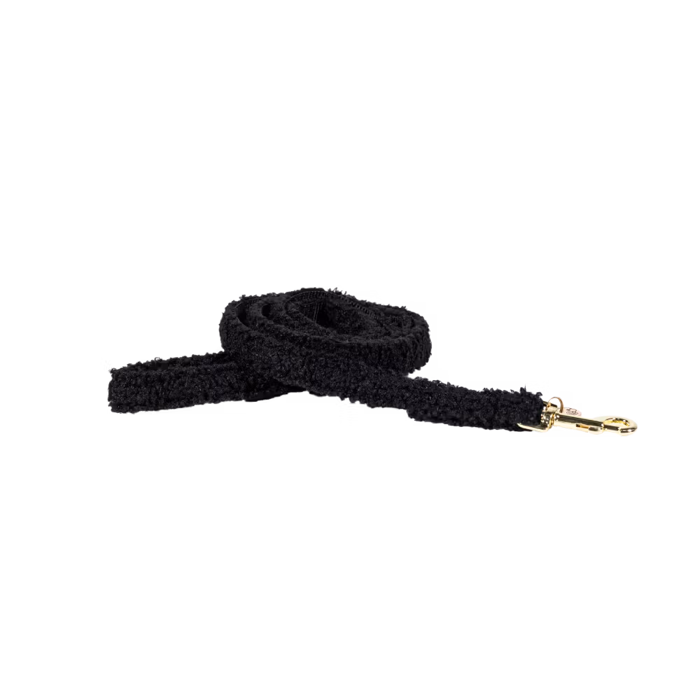 Dog lead teddy fleece black size S 120cm