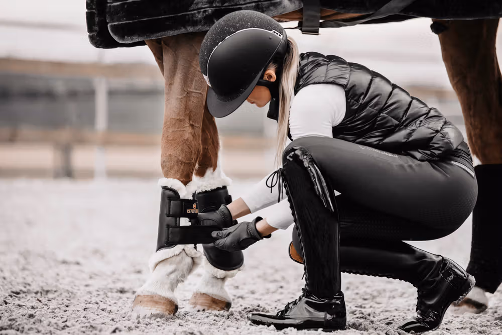 Turnout boots leather black front