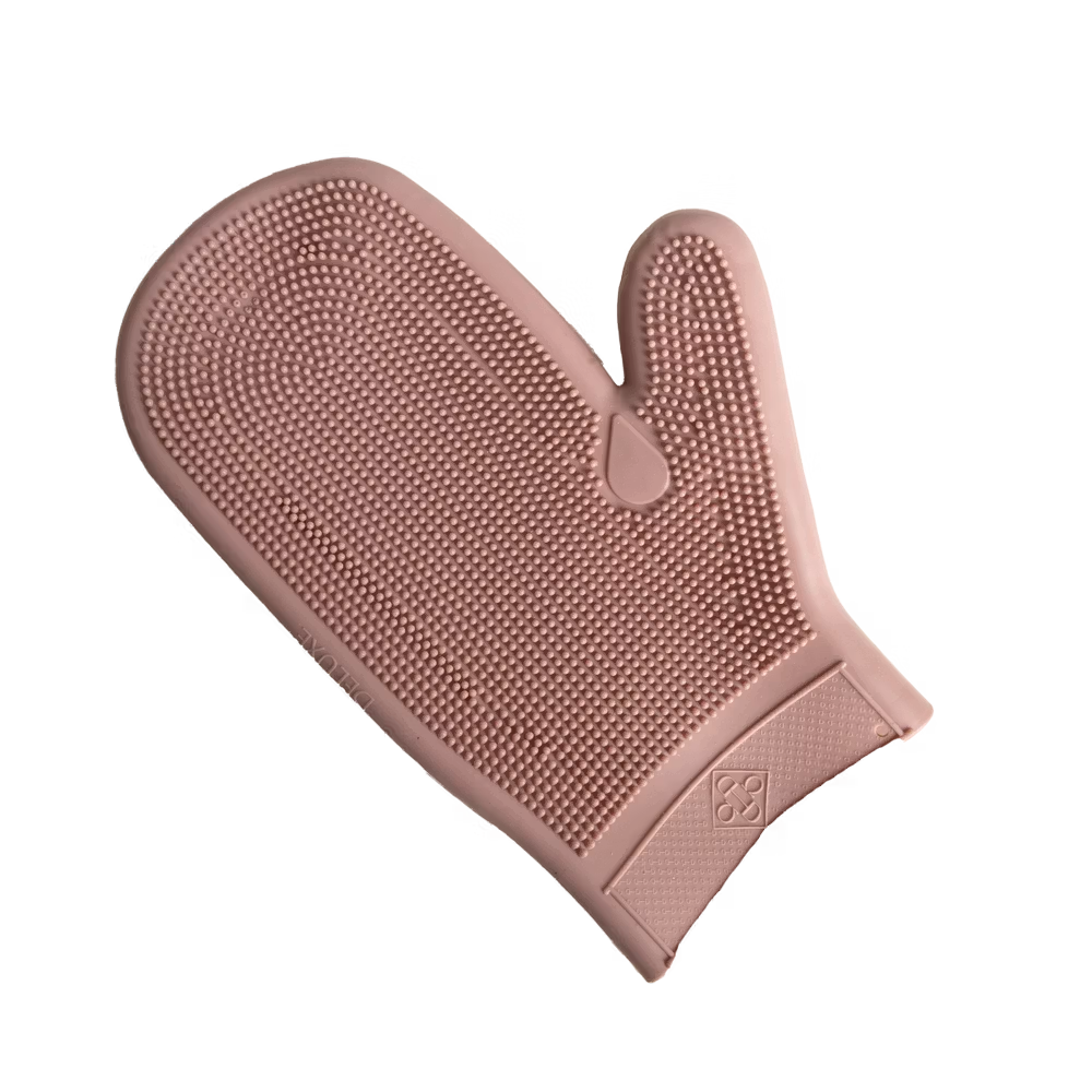 Rubber grooming glove brown