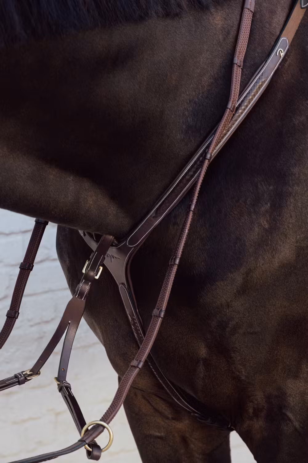 Plaited Bridge breastplate BROWN Pony