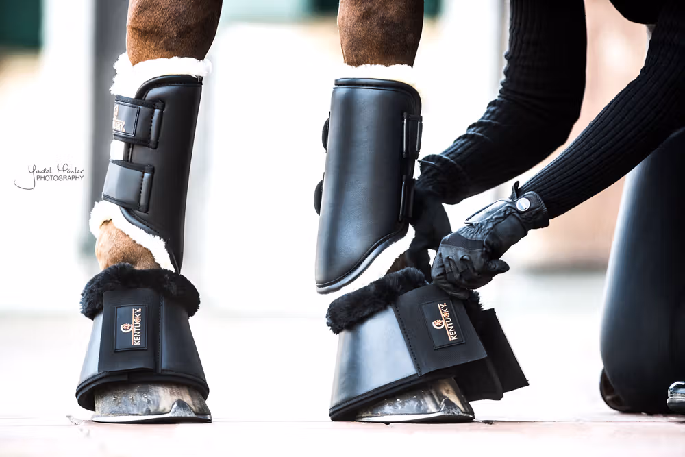 Turnout boots leather black front