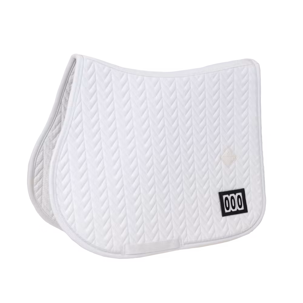 Saddle Pad fishbone competiton with 2 numbers show jumping black